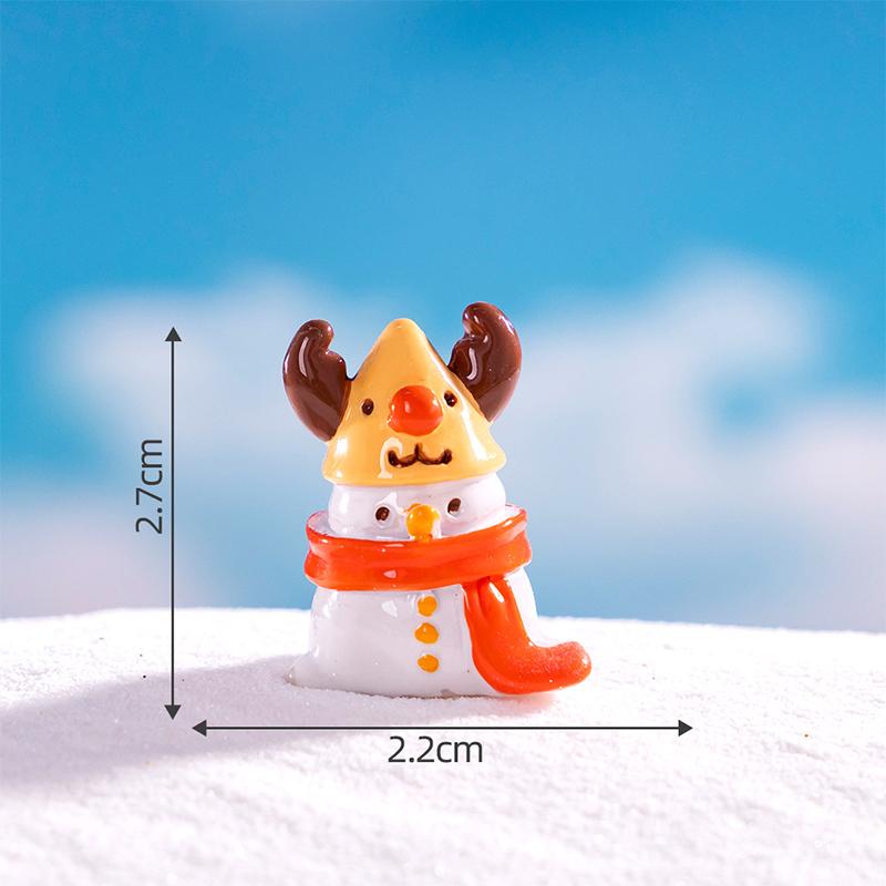Cartoon Christmas Snowman Reindeer Micro Landscape Ornaments Figurine Miniature Decoration Desktop Diy Home Decoration Gifts