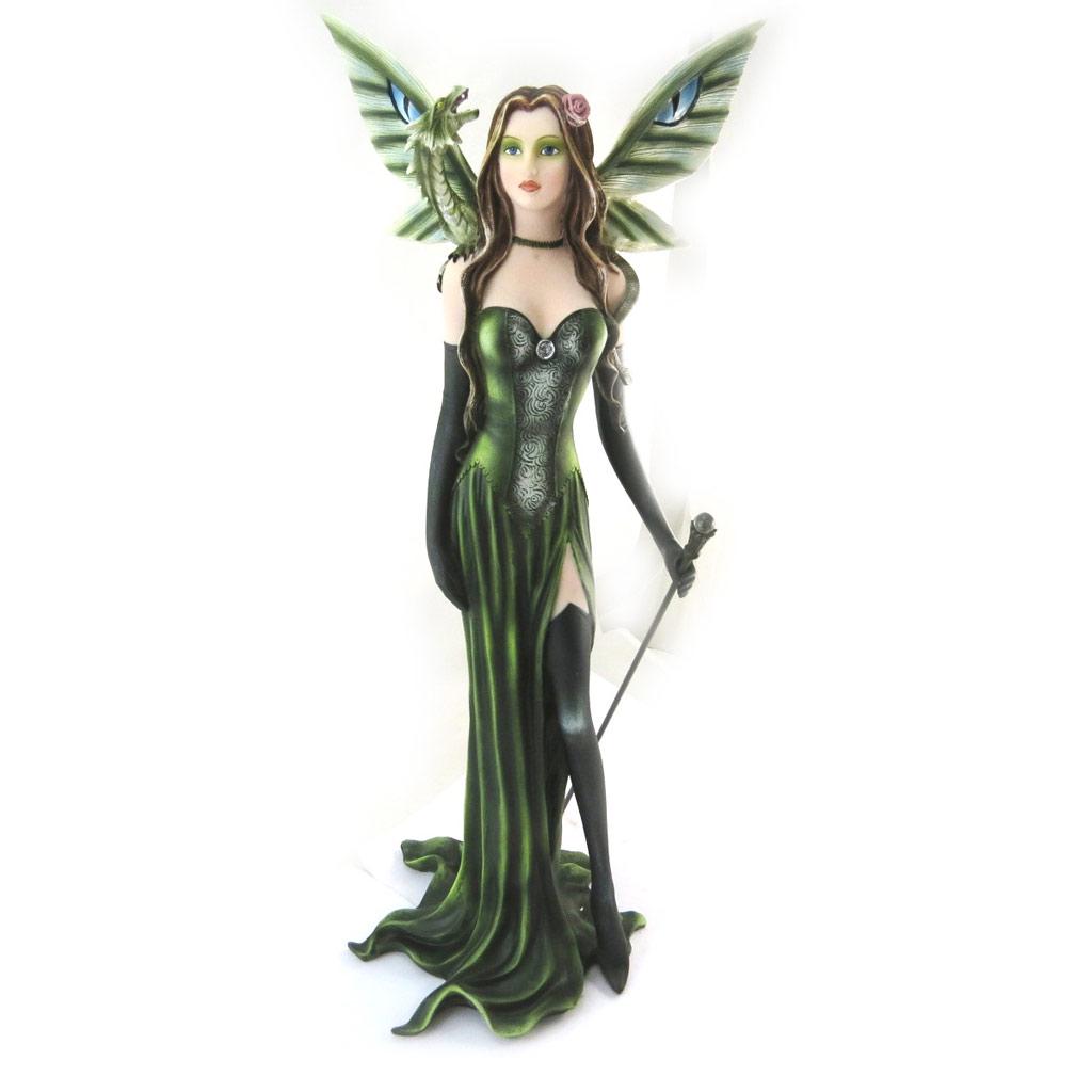 Les Trésors De Lily [N4776] - Figur 'Fairy Dreams' grün schwarz (Babydrache) - 52x21x12 cm