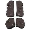 4Pcs Horse Front Hind Leg Boots PU Neoprene Horse Tendon Brace Guards Horse Protection Gears(Brown Front and Hind Set M)
