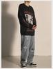 Men's Retro Cross-Embroidered Straight Jeans - Hip Hop Style