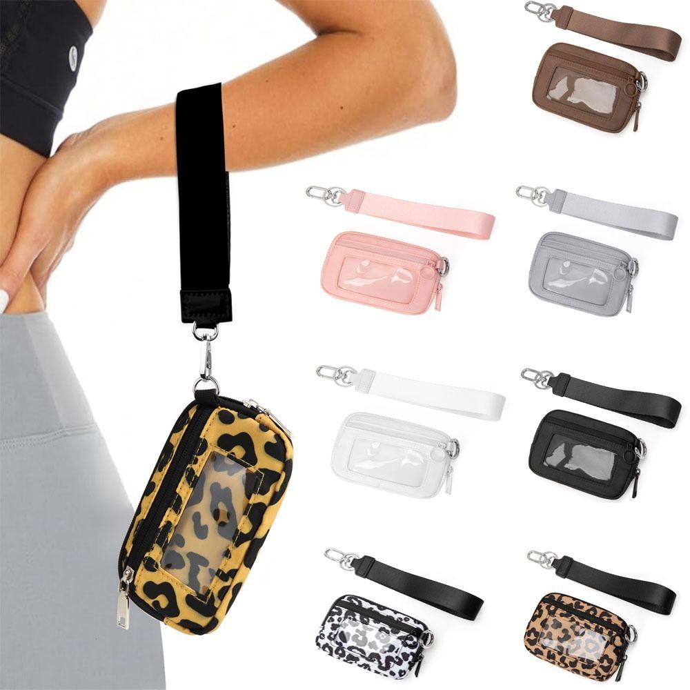 Lightweight Portable Keychain Wallet WaterProof With Clear ID Window Wristlet Bag Card Wallet Pouch