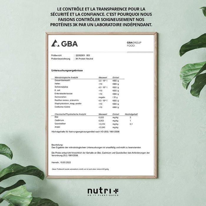 Nutri+ shape &amp; shake 6k protein - poudre de protéines végétaliennes - banane - proteines - 1000g