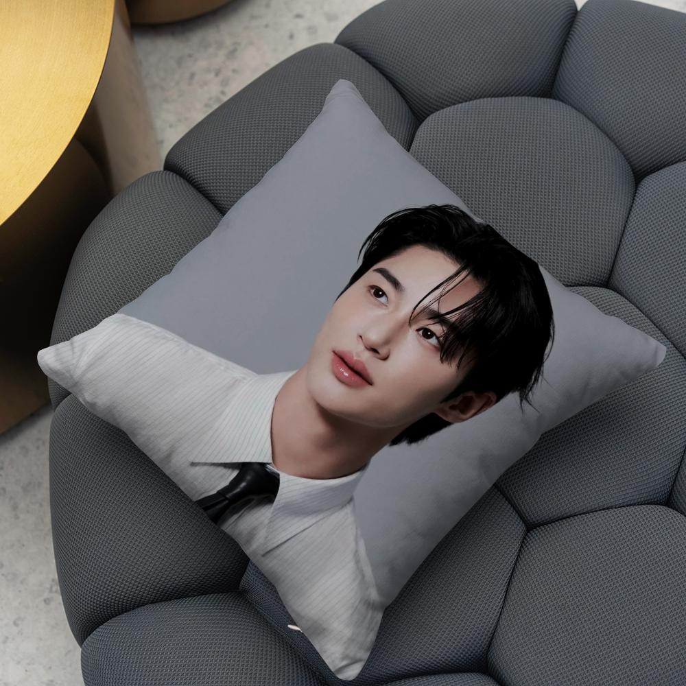 Byeon Woo-seok Cushion Cover Reversible Plush Pillow Cover – For car, sofa, bedroom, perfect as a gift.