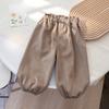 Girls' Autumn Casual Pants Three-dimensional Flower Korean Lace Leg Tied Pants Baby Spring and Autumn Versatile Pants