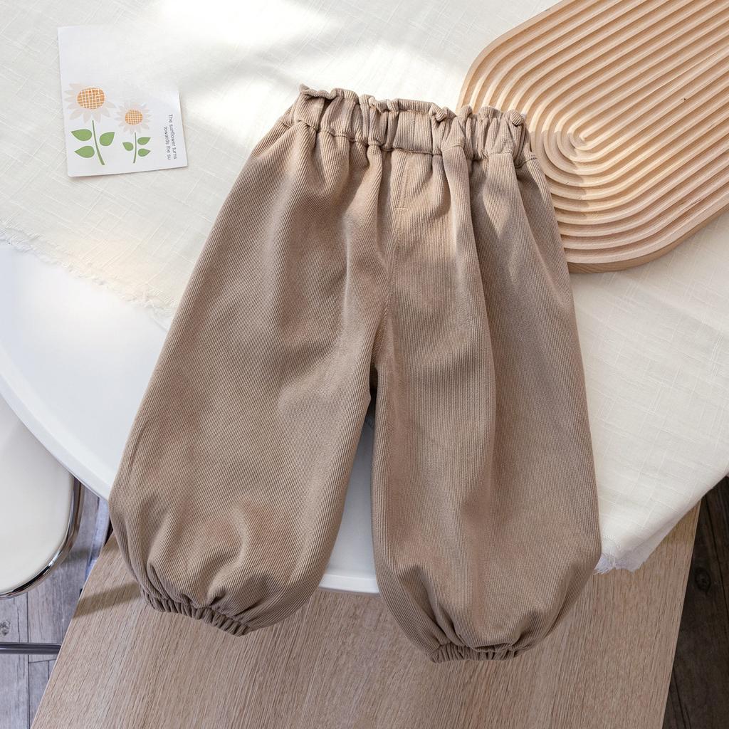 Girls' Autumn Casual Pants Three-dimensional Flower Korean Lace Leg Tied Pants Baby Spring and Autumn Versatile Pants