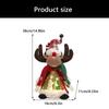 Holiday Display Figurine With Warm LED Glowing, Soft Fabric Christmas Tabletop Decors, Santa Snowman Deer Doll for Shelves, Mantels, and Counters