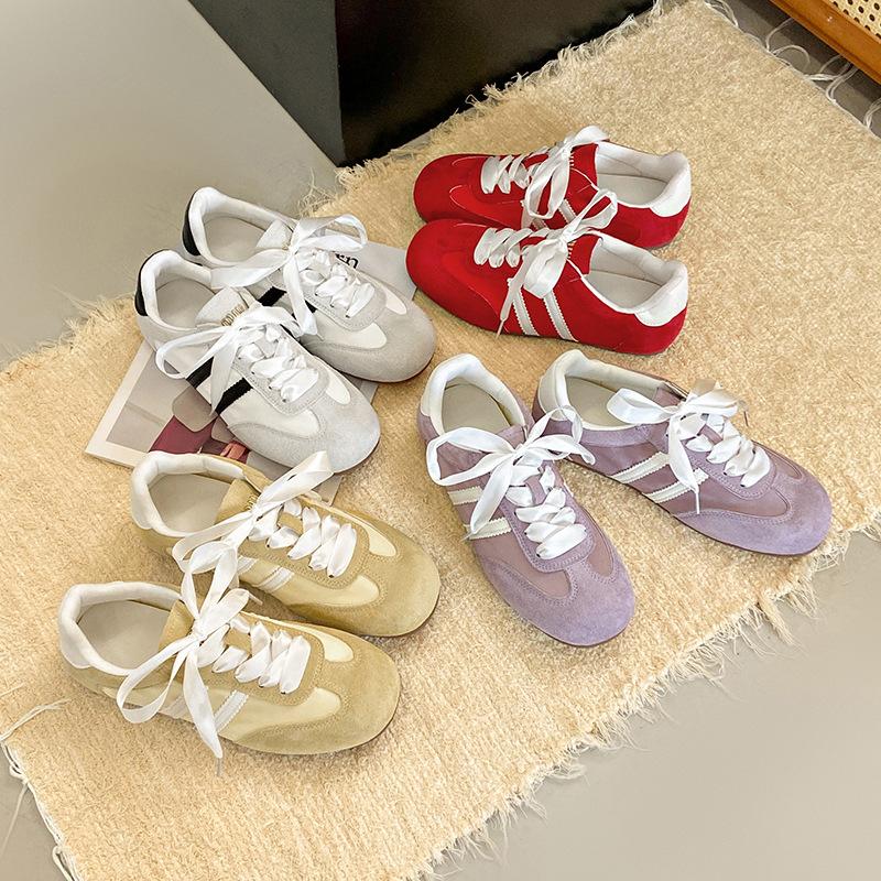 Korean niche ballet training shoes women's summer 2025 new versatile flat-bottomed retro sports and leisure shoes board shoes