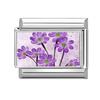 Romantic Flower Purple Flower Hyacinth Italian Charms Fit 9mm Stainless Steel Bracelet DIY Jewelry Gift