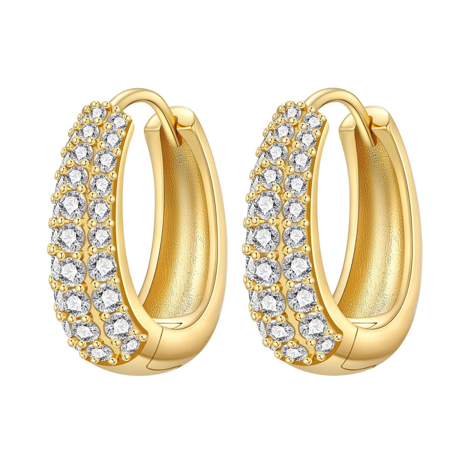 S925 Silver Golden Minimalist Foundation Earrings Hoop Earrings Women Jewelry Trendy Anniversary Gifts
