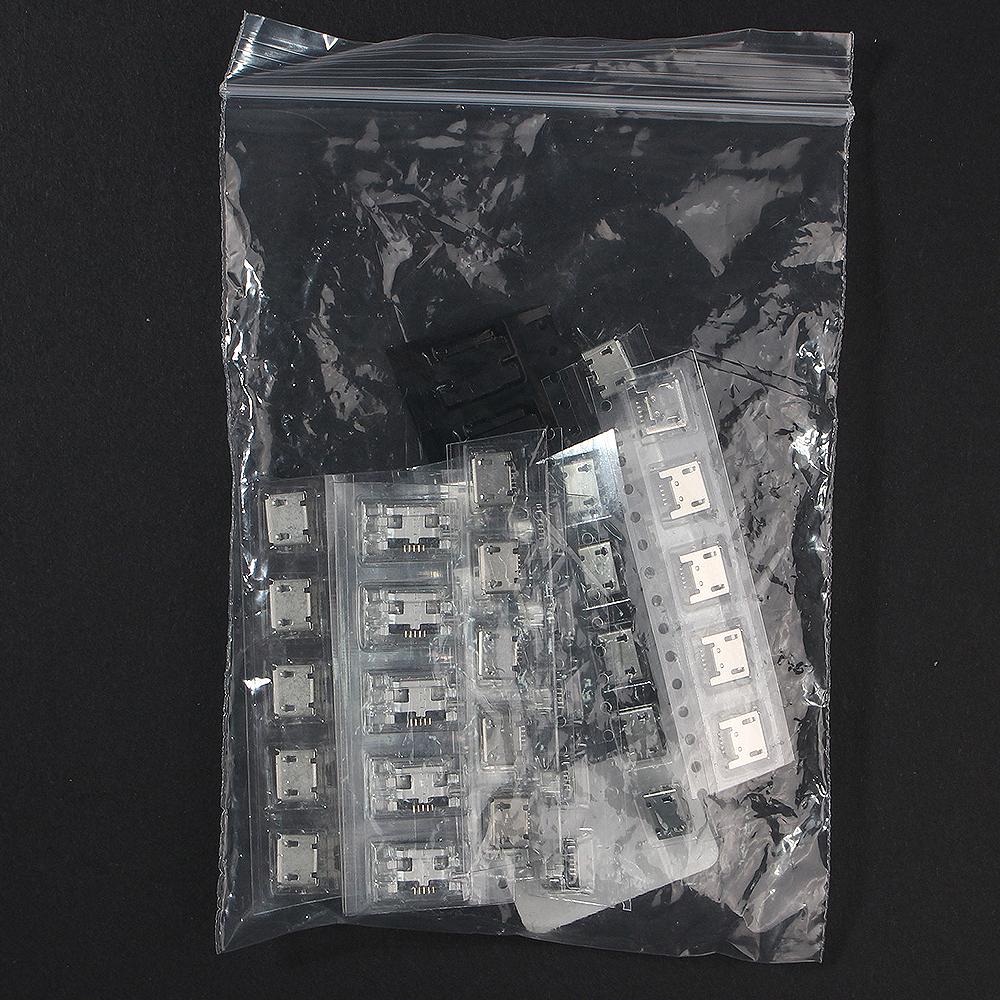 12 Values*5pcs Micro USB Connector Assortment Set,5Pin Usb Jack Socket for Phones,DIY Electronics, and Circuit Board prototyping