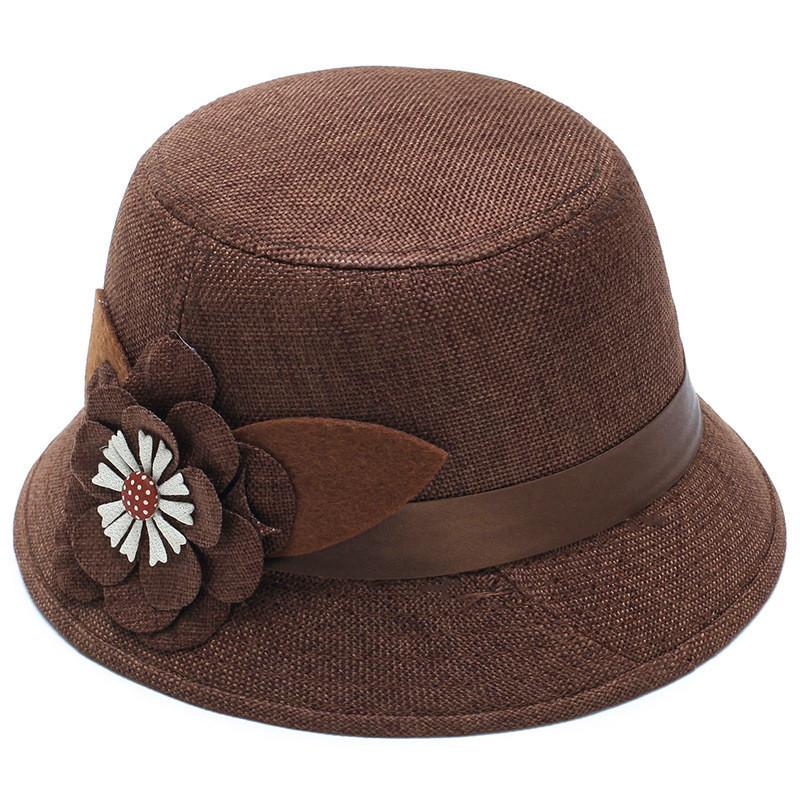 Linen Sun Hat For Women With Wide Brim Summer Fashion Casual Sun Protection
