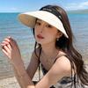 Wenling, Taizhou Summer Big Eaves Empty Top Hat Outdoor Cycling Sunshade Sun Protection Hat Women's Seaside Vacation Sun Hat