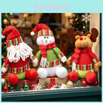 Christmas Themed Plush Decor With Snowman Santa Reindeer For Festive Home Decor