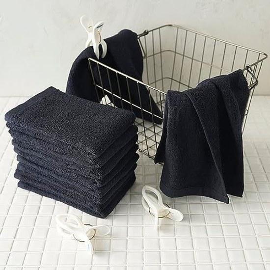 Gamacha Towel All 22 Colors Face Black 5-piece Set Suitable Hand Drying Kitchen Bathroom Convenient Thin 100 Cotton Gentle On Skin Quick-drying Size.