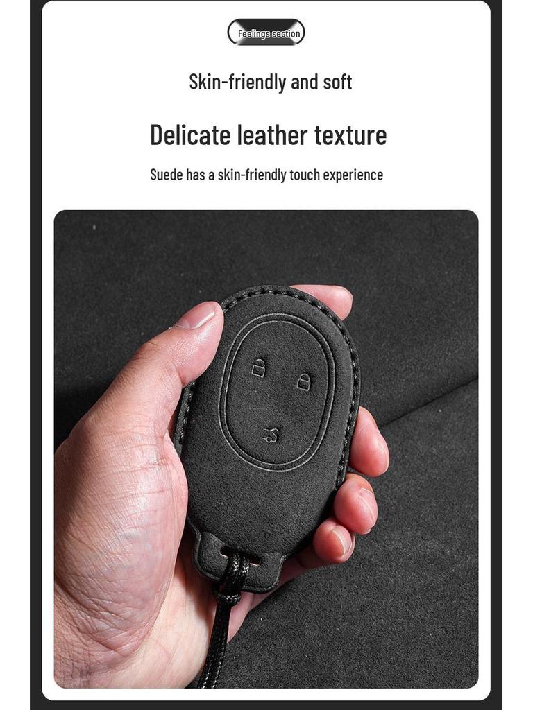 NIO Key Fob Protective Suede Shell for ES6, ES8, EC6, ES7, ET7, ET5 - Three-Color Buckle Design