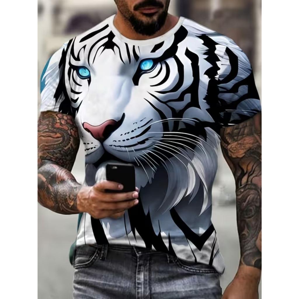 New Summer Men's Fashion T-shirt Personality Vintage Pattern Printed Men's T-shirt Top