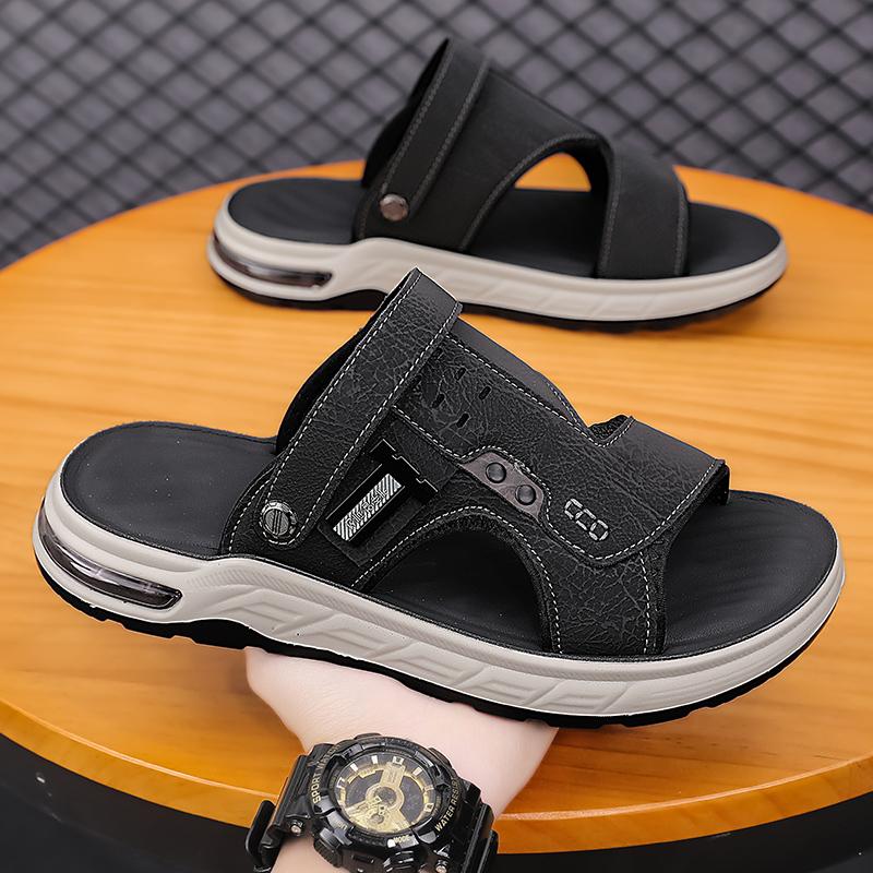 Fashion Mens Sandals 2025 Summer Anti Slip Dual Purpose Outer Wear Outdoor Sports Soft Soled Beach Slippers