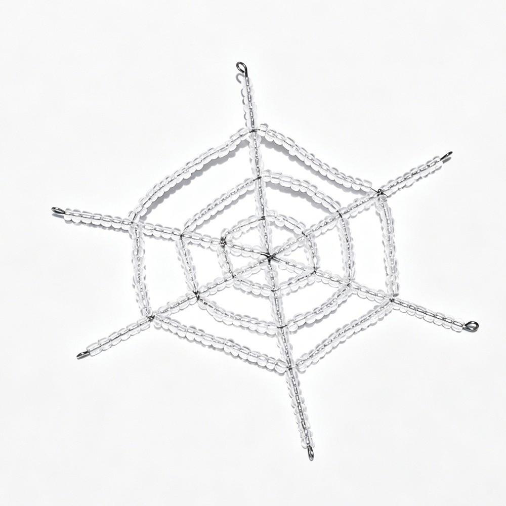 Colorful Beaded Spider and Spider Web Decorations Crystal Halloween Decorations Haunted House
