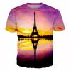 Novelty France Paris Eiffel Tower 3D Graphic Tees Y2k Men Women Short Sleeve Street Tshirt Kids Casual Oversized Tops Clothing