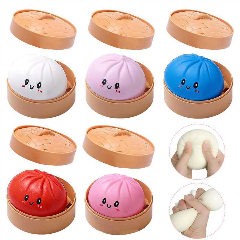 Dumpling Squishes Stress Balls Fidget Toys Slow Rebound Anxiety Stress Relief Decompression Toys Squishy Bun Sensory Toys Kids
