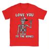 Valentinstag Skelett Ich liebe dich Rocker T-Shirt für Unisex Baumwolle Vintage T-Shirt Rundhals T-Shirts Kurzarm Kleidung Geschenkidee