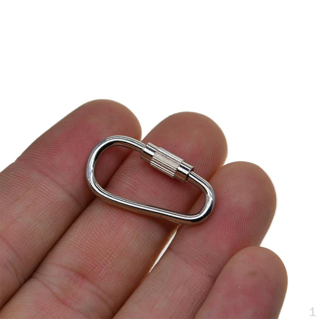 Cheap 20 Mini Steel Quick Open Screw Lock Key Chain Hook Carabiner