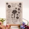 Greeting Word Pattern Silicone Stamp for Card Making, Flower Silicone Stamp for Scrapbooking Journal Planner Album