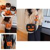 Trendige Mini-Kürbis-Umhängetasche für Halloween mit kreativem Color-Blocking-Design