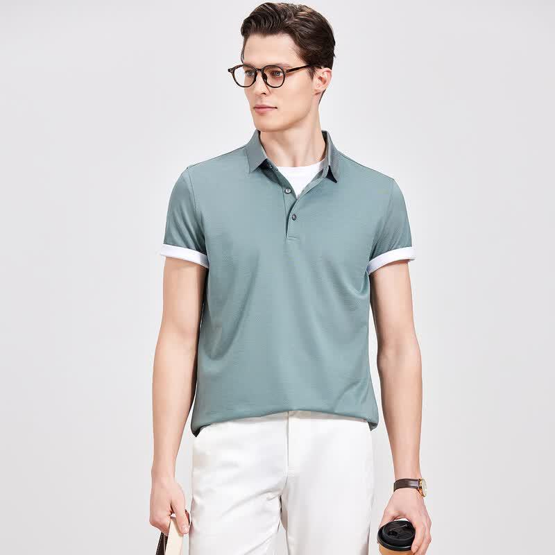 Antonio Men's Silk Blend Breathable Polo Shirt