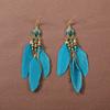 Ethnic Style Super Fairy Feather Earrings with No Piercings, Bohemian Style Long Style, High-end New Chinese Style Earrings Clips for Women