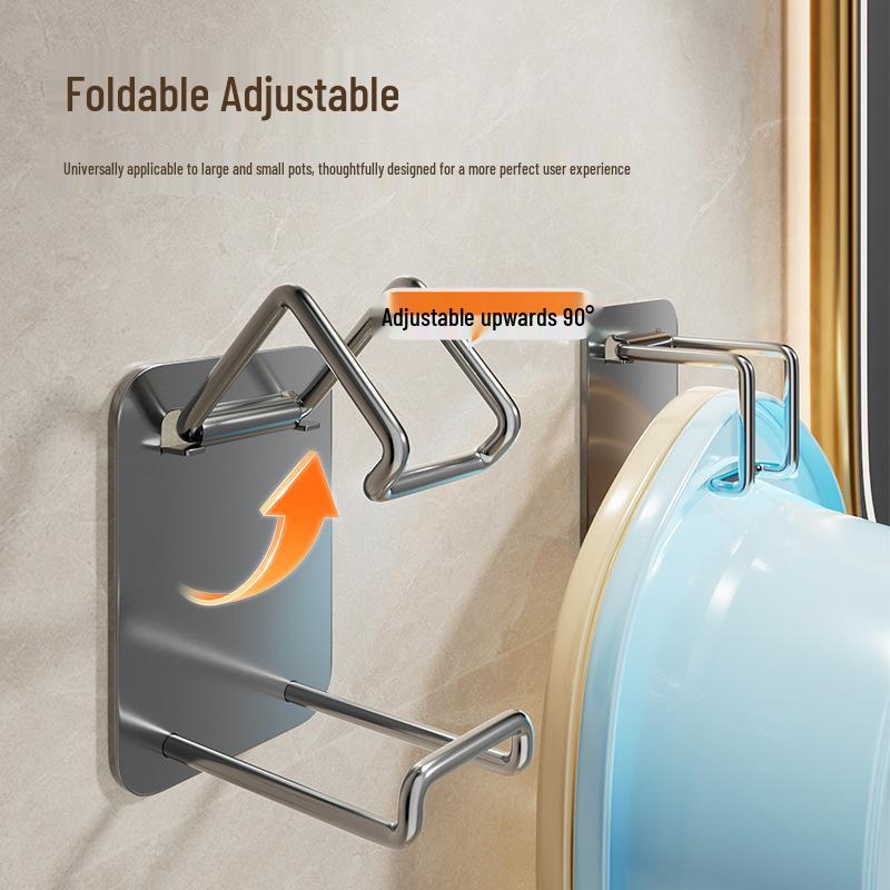 Adjustable Bathroom Basin Storage Rack with Toilet Hook