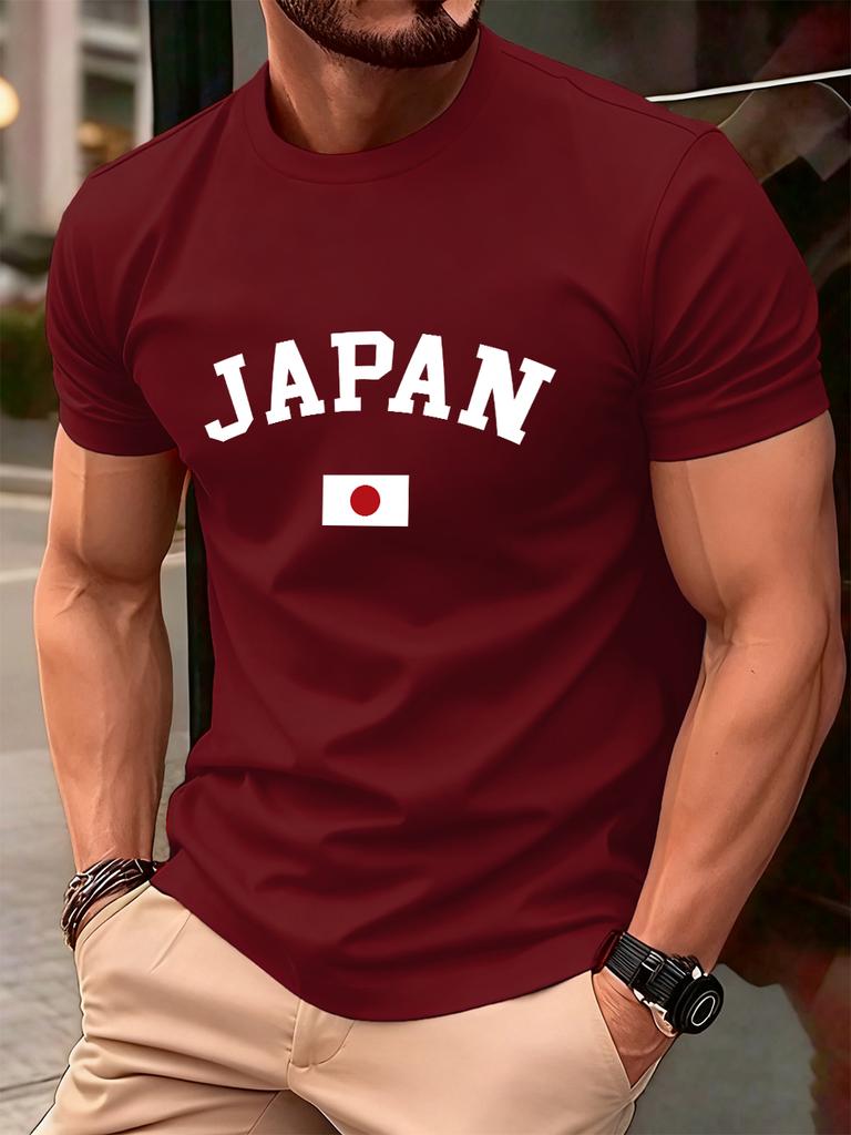 Japan Flag Printing Men TShirt Cotton Summer Soft Oversized Tops ONeck Short Sleeve Comfortable T Shirt Casual Male Clothes