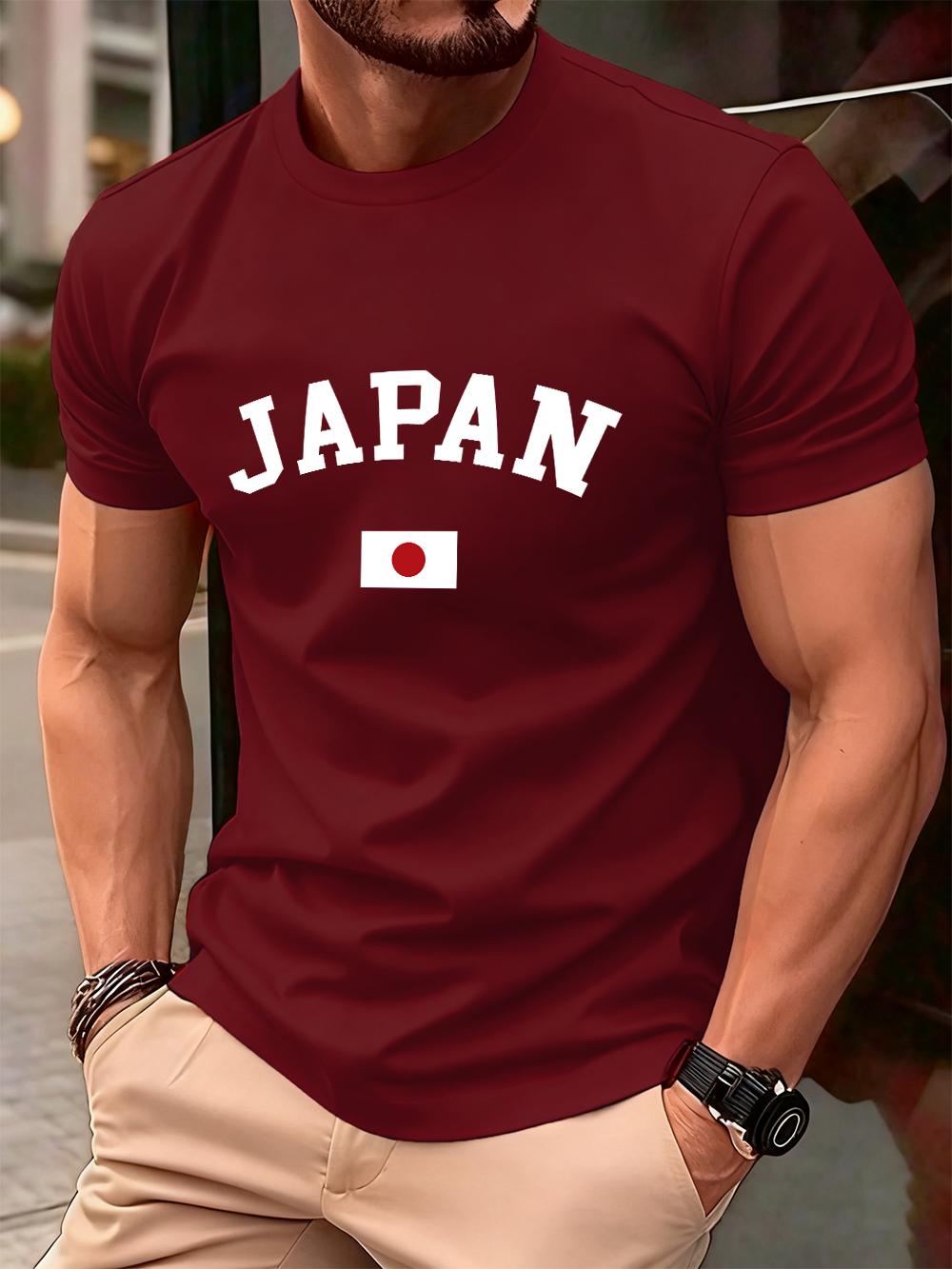 ZheXiong TEE Japanse Vlag Print Heren T-shirt Katoen Zomer Zacht Oversized Top Ronde Hals Korte Mouw Comfortabel T-shirt Casual Mannenkleding S