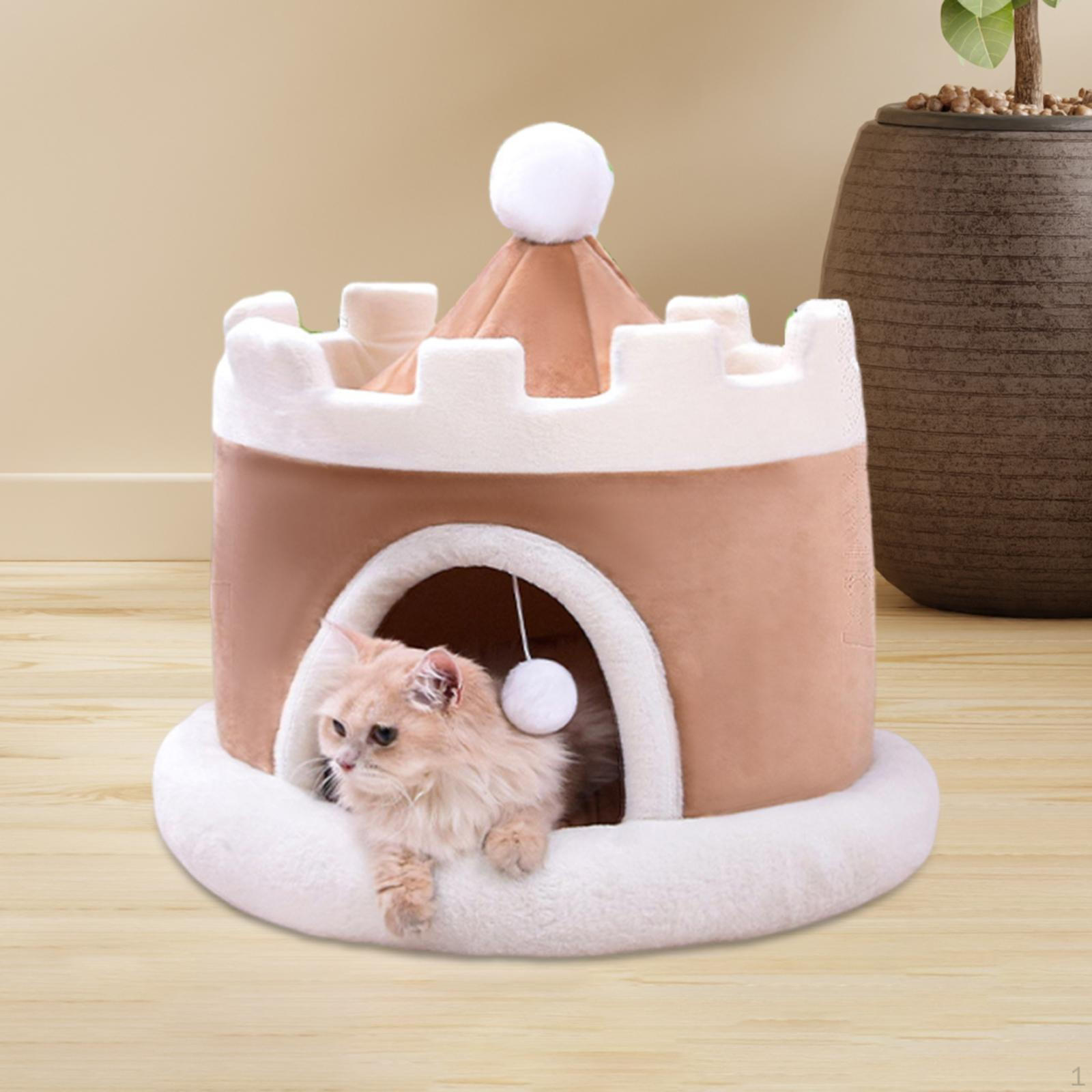 

Cat And Dog Bed, Play Accessories, Portable Entertainment Cave, Washable for Indoor Cats, Coffee S 40x40x40cm