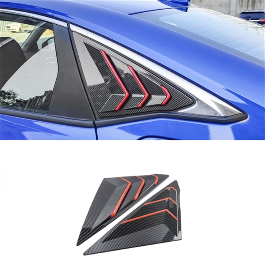 Side Air Vent Window Louver Cover Carbon Fiber Red ABS Cover For Honda Civic 11th 2022+ Sedan
