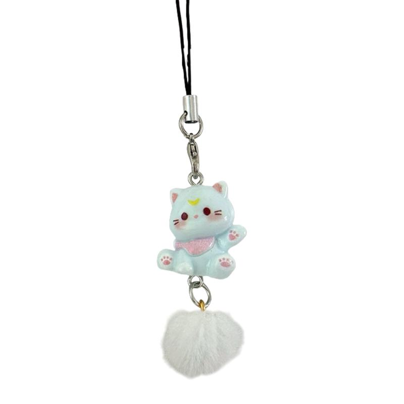 Adorable Sturdy Resin Cats Phone Charm Keychain Pendant for Girls Adds Lovely to Your Bag or Backpack Decoration