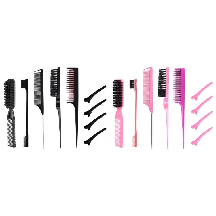 9pcs Professional Hairdresser Comb Hairbrush Hair Clip Set for Styling and Detangling Women Smooth Grooming Tool