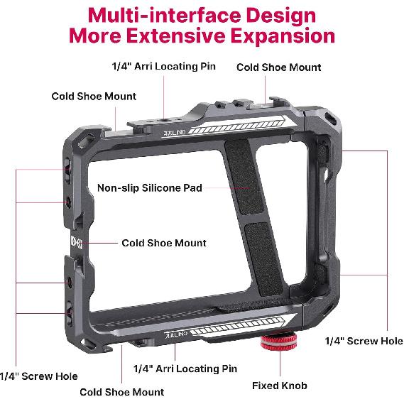 ULANZI Smartphone Video Rig with Handle, LINO Filmmaking Case Aluminum Alloy Phone Video Stabilizer Grip Tripod Mount for Video Maker Videographer