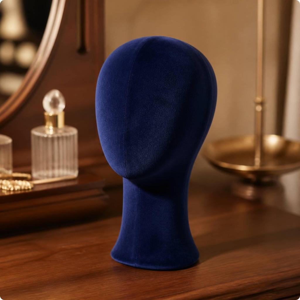 Mannequin Head with Bust Velvet Flocked Soft for Retail Counters