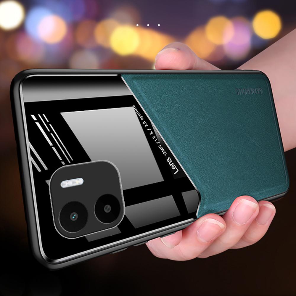 For Xiaomi Redmi A1 4G/A2 4G Magnetic Car Mount Phone Case PU Leather Coated TPU+PC Cover