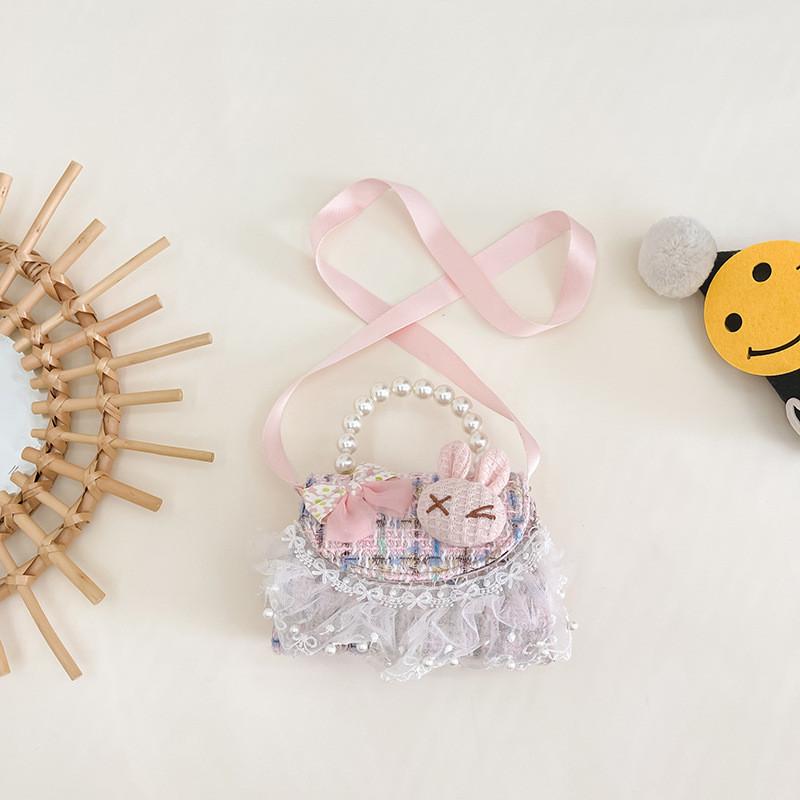 Adorable Mini Children s Bag Cute Rabbit Design Fashionable Girls Handbag For Daily Use Bunny Check Color