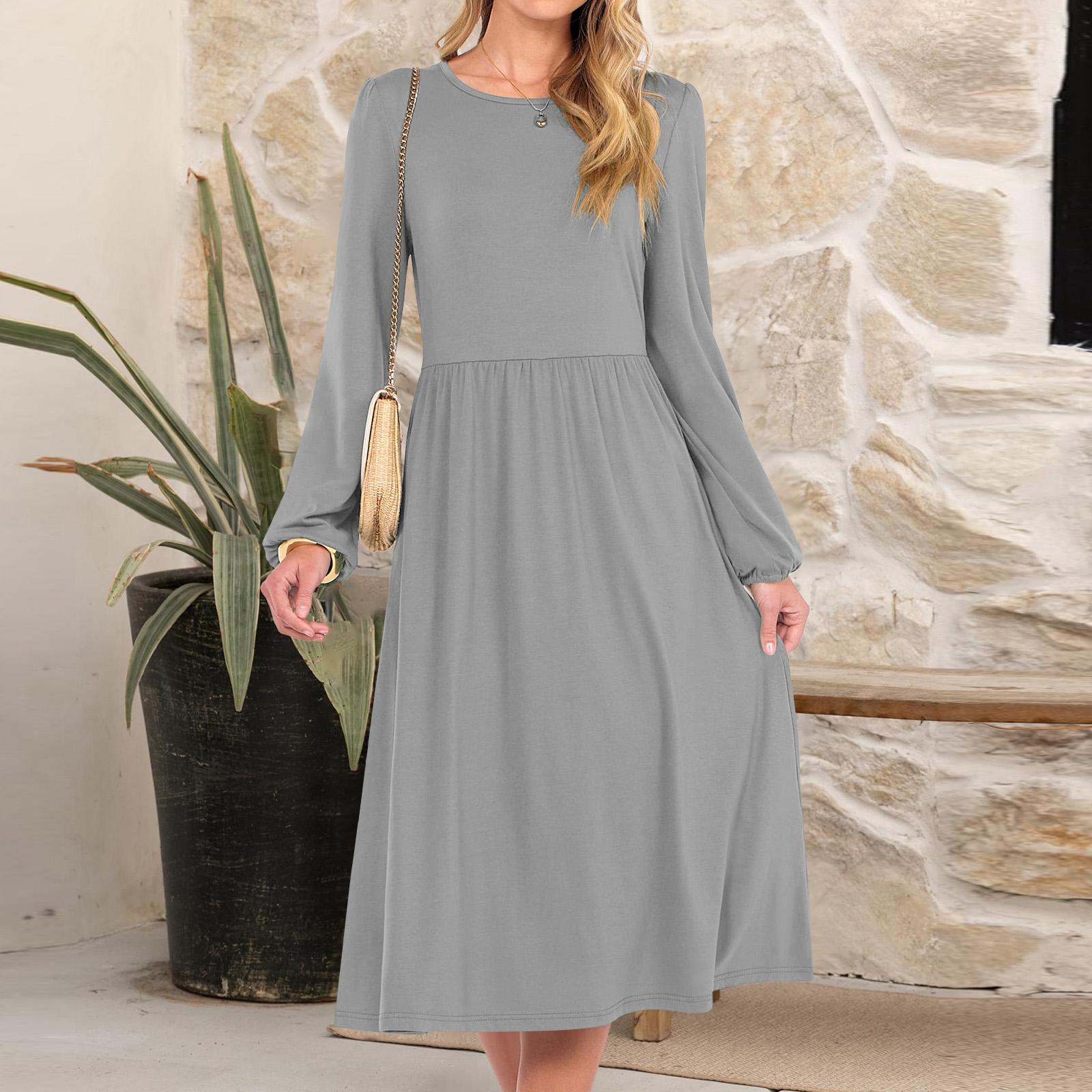 

Женское модное свободное платье с круглым вырезом XL