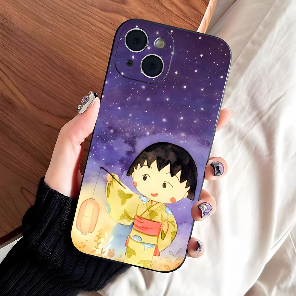Chibi Maruko-chan Phone Case For IPhone 17 Pro Max 16 15 14 Pro Max 13 11 X Xs Xr 8 7Plus Silicone Cover