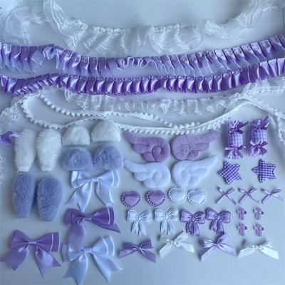 40Pcs/Set Ear Handmade Material Pack Pink Card Cover Decoration Colorful Material Pack Set DIY Pain Bag