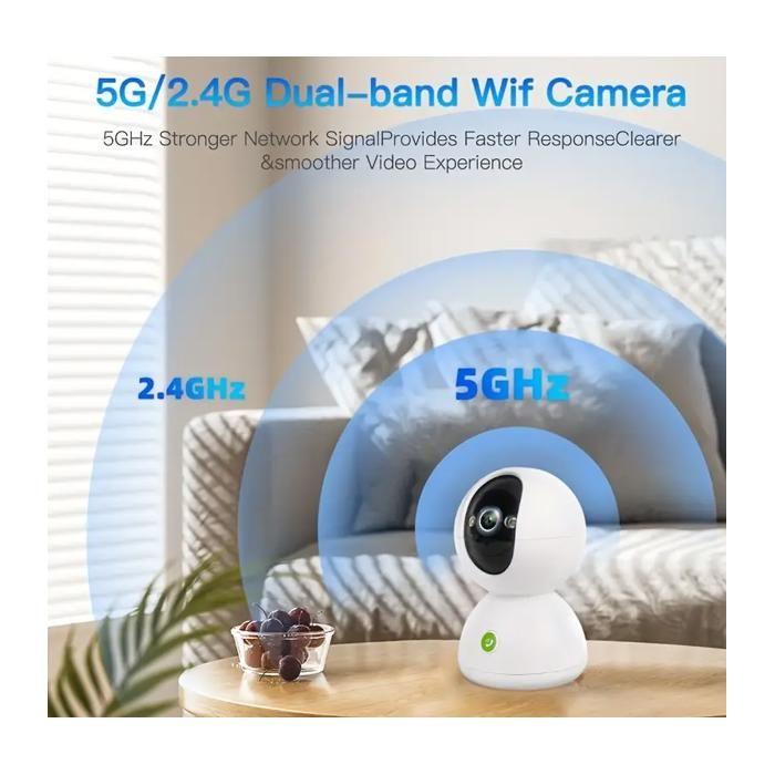 2.5K Caméra Surveillance WiFi Intérieure, Appel à Une Touche, Connectée Smartphone Détéction de Personne/Animal