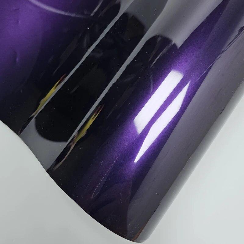 Wraping Vinyl Wrap High Glossy Metallic Midnight Purple Car Sticker Adhesive Vinyl for Car Film Cover Auto Stickers Decals Parts