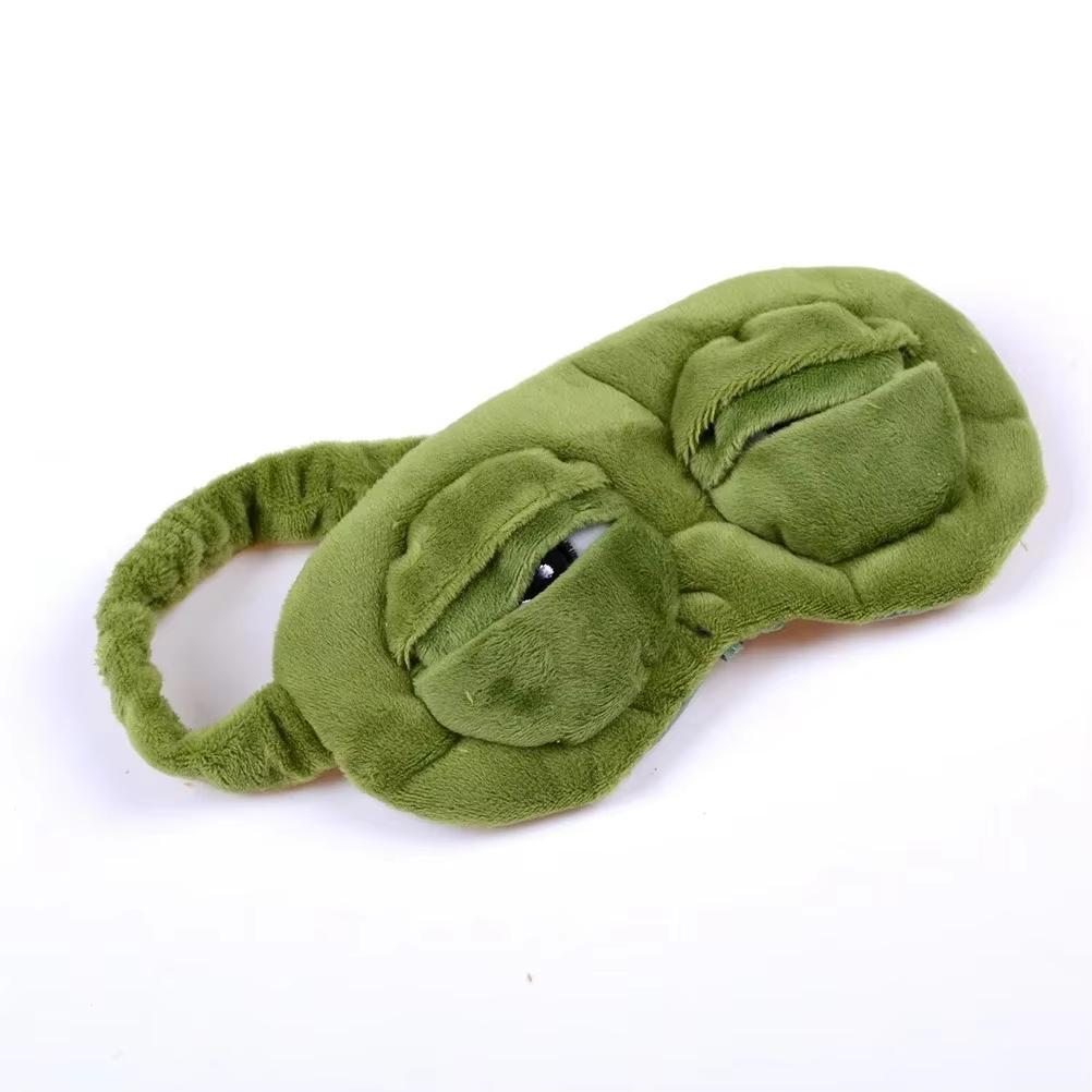 3d Sad Frog Design Sleep Mask Natural Sleep Eyeshade Soft Portable Blindfold Eye Patch For Women Men Travel Snoring Cover