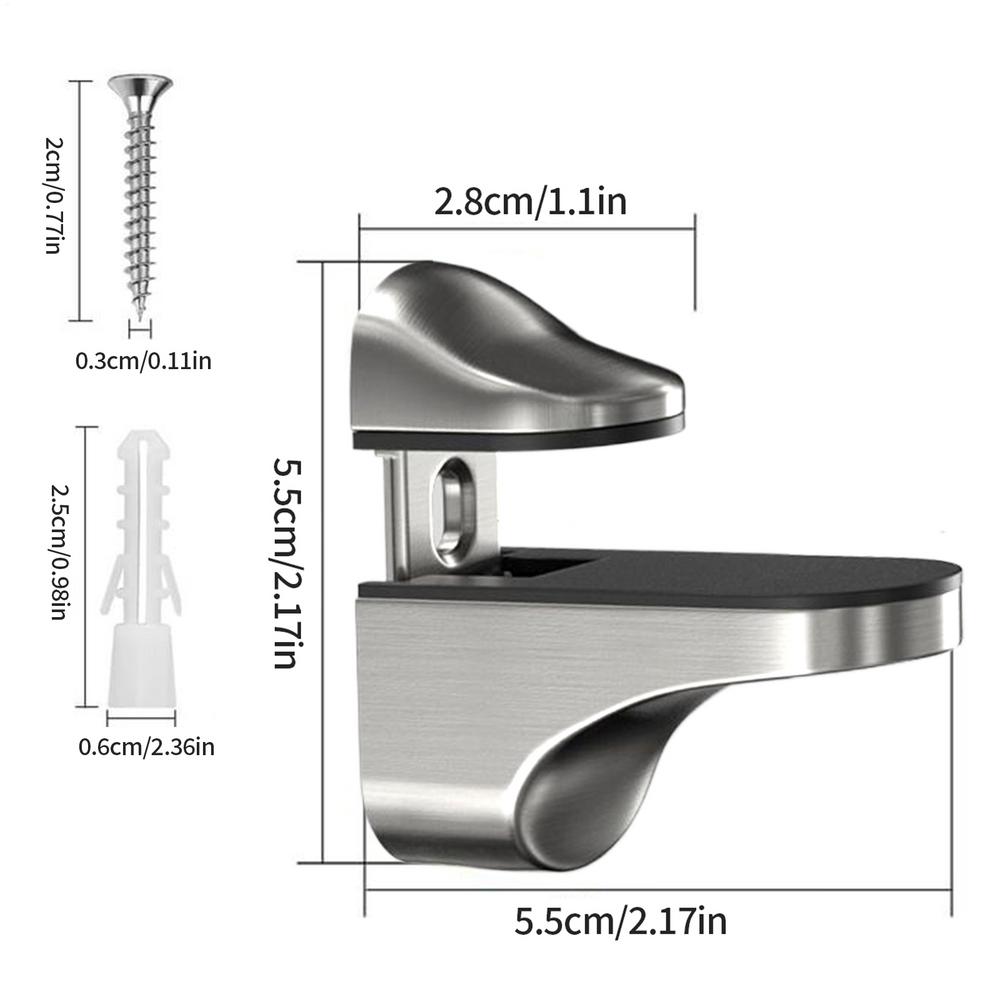 

Brackets For Glass Shelves Adjustable Wall Mount Clamps For Glass Shelves Replacement Parts Clip For Hardware Support Bar Wood one size серебряный