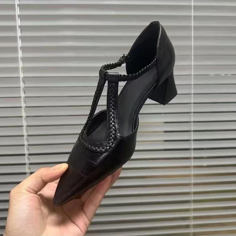 Fashion Designer High Heels Sandals Women's Pointed Toe Weave Shoes Chunky Summer 2025 Party Pumps Shoes New Elegant Mujer De Zapatillas