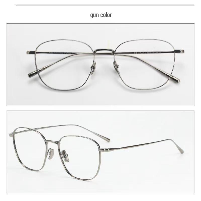 Pure Titanium Myopia Eyeglass Frames, Thin Metal Rim, Fashionable & Prescription-Compatible